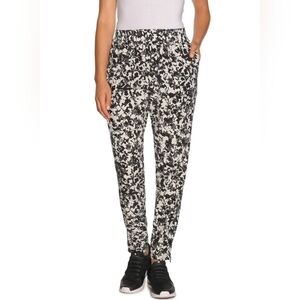 Bench Black White Abstract Print Tapered Pants Zip Ankle • Women’s L